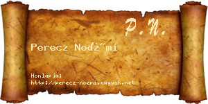 Perecz Noémi névjegykártya